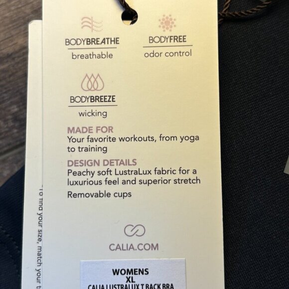 NEW CALIA Lustralux T-Back Bra Darker Ardosia Slate Heather Women's Size XL - Picture 11 of 12